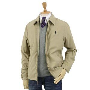 NEW Polo Ralph Lauren Jacket (Coat)! L XL XXL Tan Nylon Windbreaker Plaid Lining